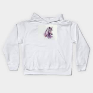 Unicorn Watercolour Painting Kids Hoodie